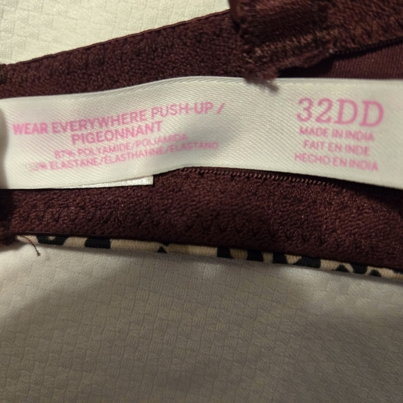 Victoria's Secret PINK Wear Everywhere Dark Purple Pushup Bra 32DD - Picture 4 of 5